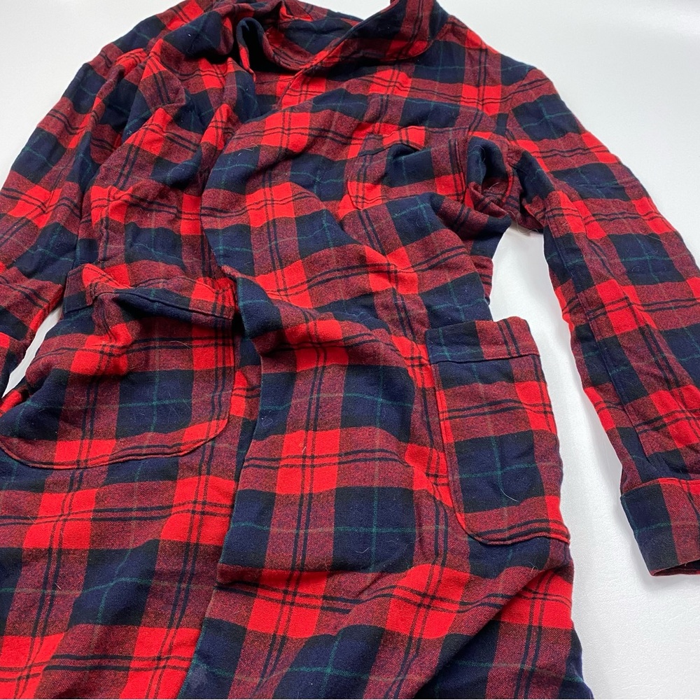 Vintage Pendleton 100% Virgin Wool Boyd Blue/ Red Checked Robe Size Medium Robe
